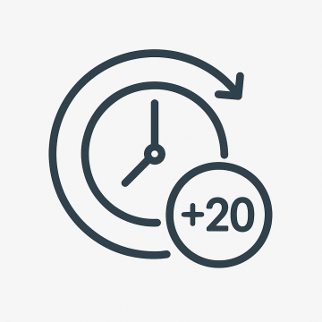 Prodloužení o 20 minut
